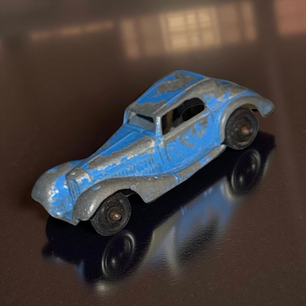 Vintage 1960 Tootsie-Toy 1939 Blue Mercedes Benz Coupe Diecast Car